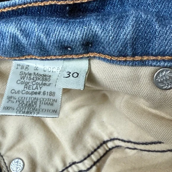 rag & bone The Skinny Racer Relay Jeans Size 30 - Picture 11 of 11